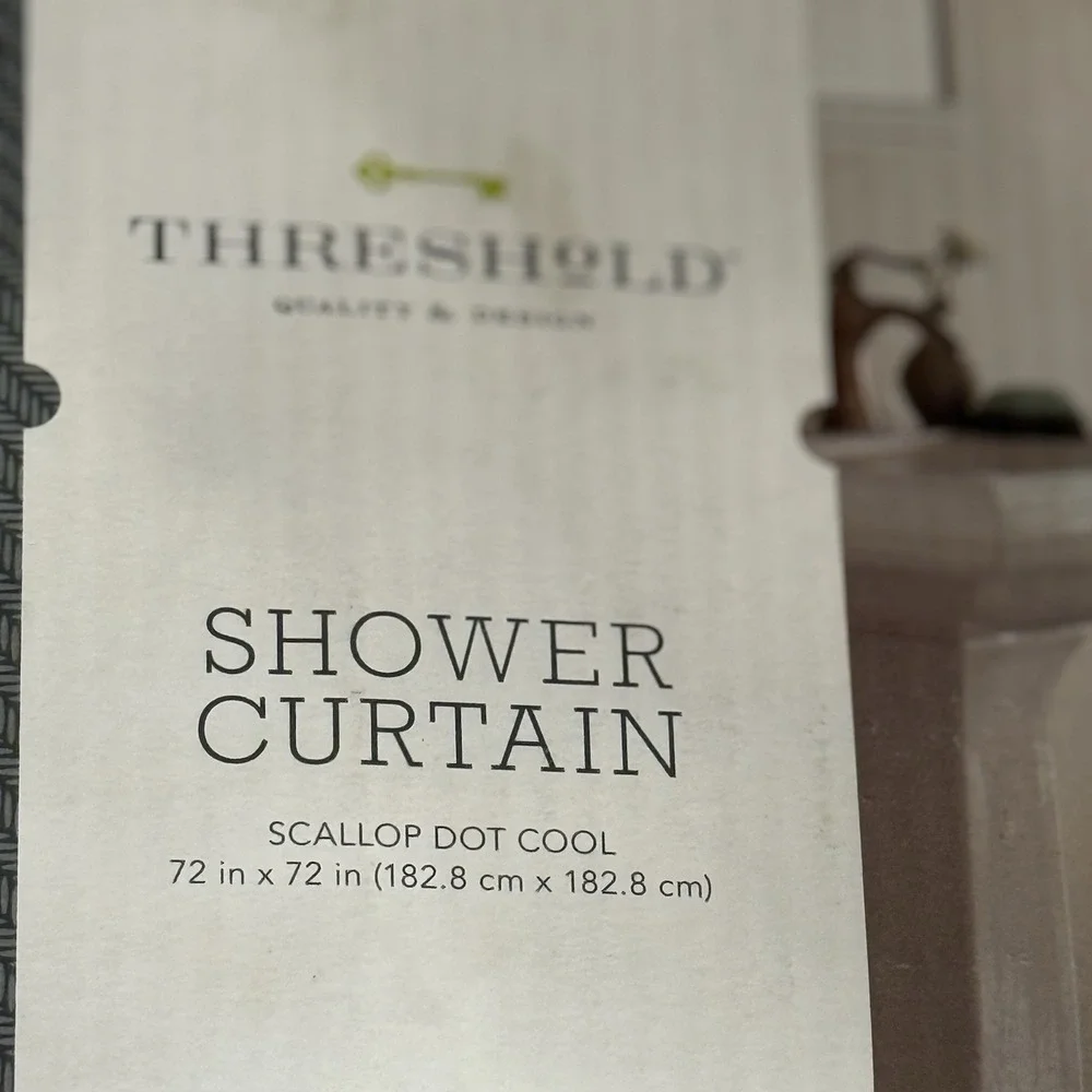 Threshold Scallop Dot Cool 100% Cotton Shower Curtain 72 x72